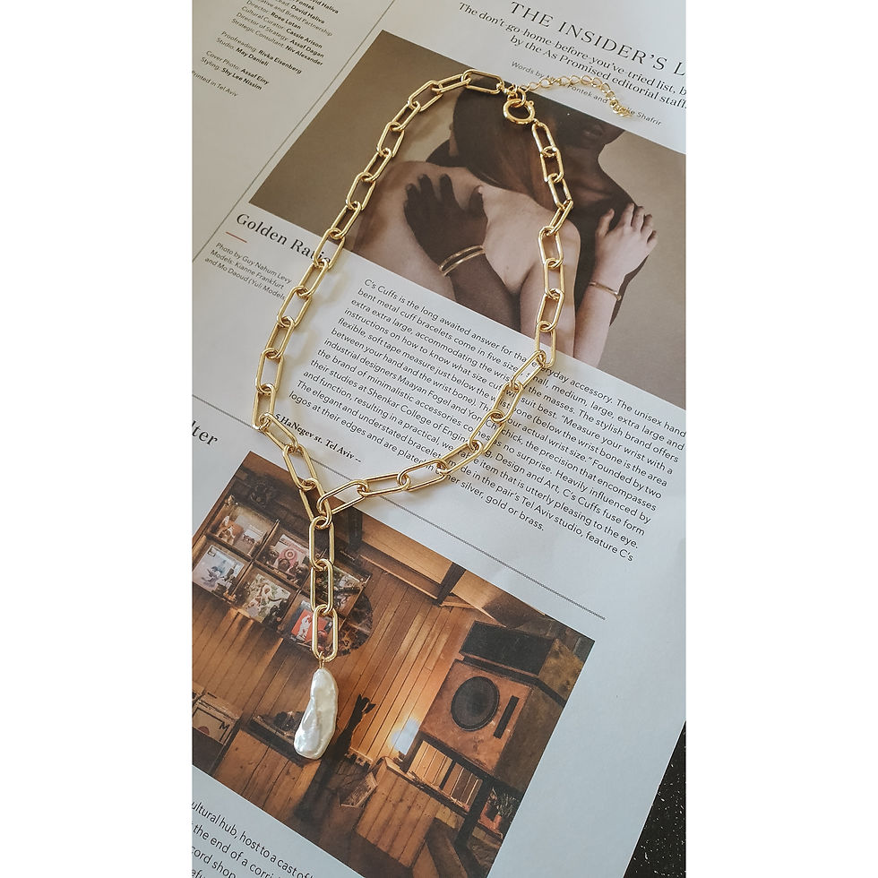 LONG MAJESTY GOLD PLATED CHAIN & PEARL