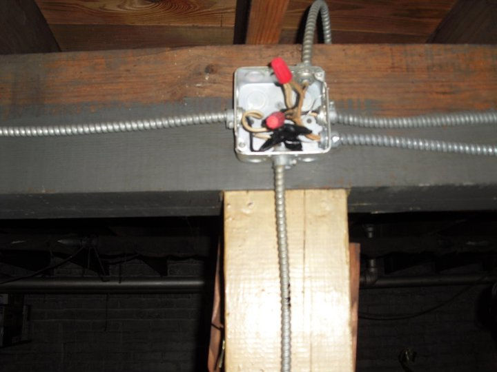 Open Electric Junction Box-Basement