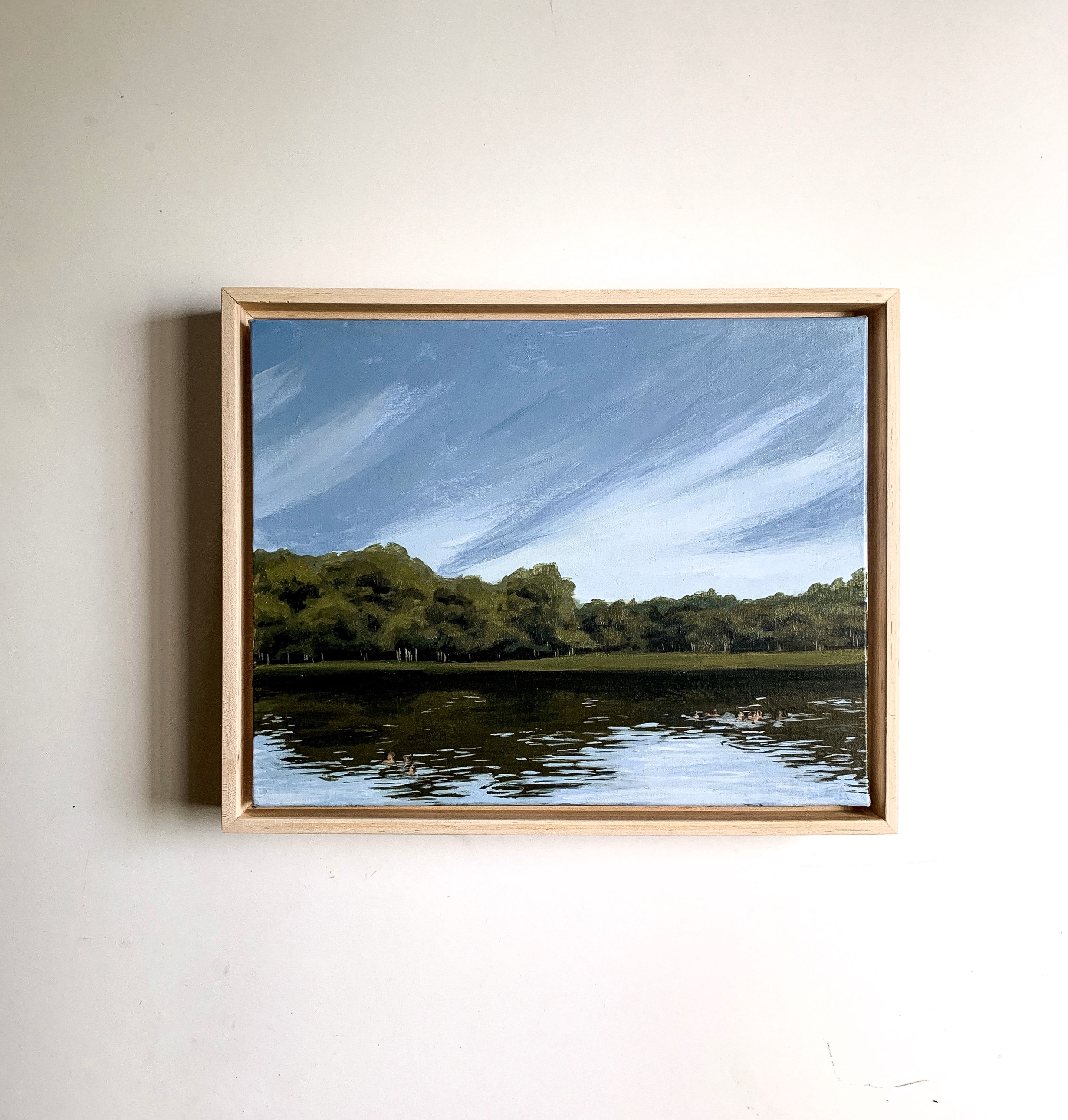 A Dip in Lake Hope, Original Oil Painting