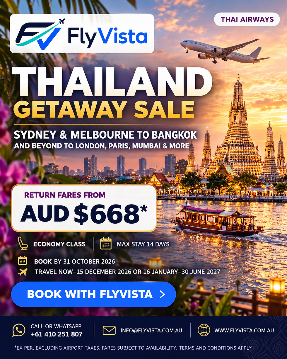 FlyVista Thailand Getaway Sale travel sale banner