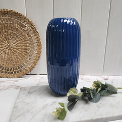 Florero Estriado Blue L