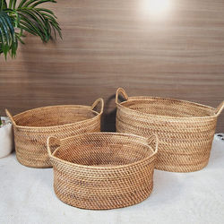 Set Canastos Rattan Oval.