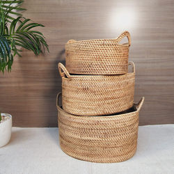 Set Canastos Rattan Oval