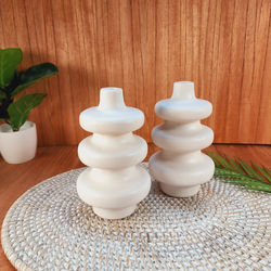Set Floreros Mich Creme
