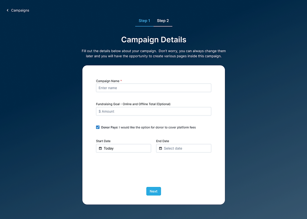 Step 1: Campaign Details