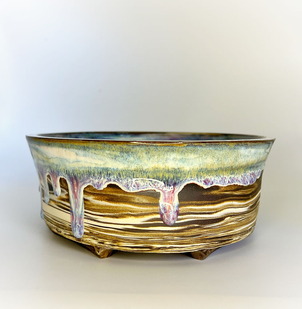 Thumbnail: Multi-Color Drip Marbled Oval