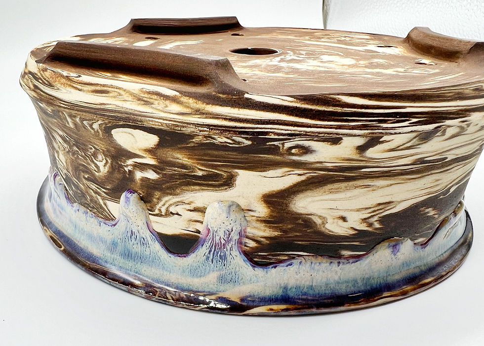 Thumbnail: Marble Round with Dripping Multi-Color Rim