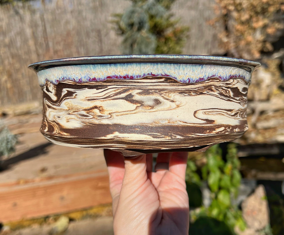Thumbnail: Marble Round with Dripping Multi-Color Rim