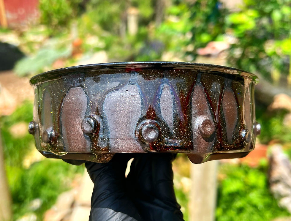 Thumbnail: Sparkling Chocolate Oval with Rivets