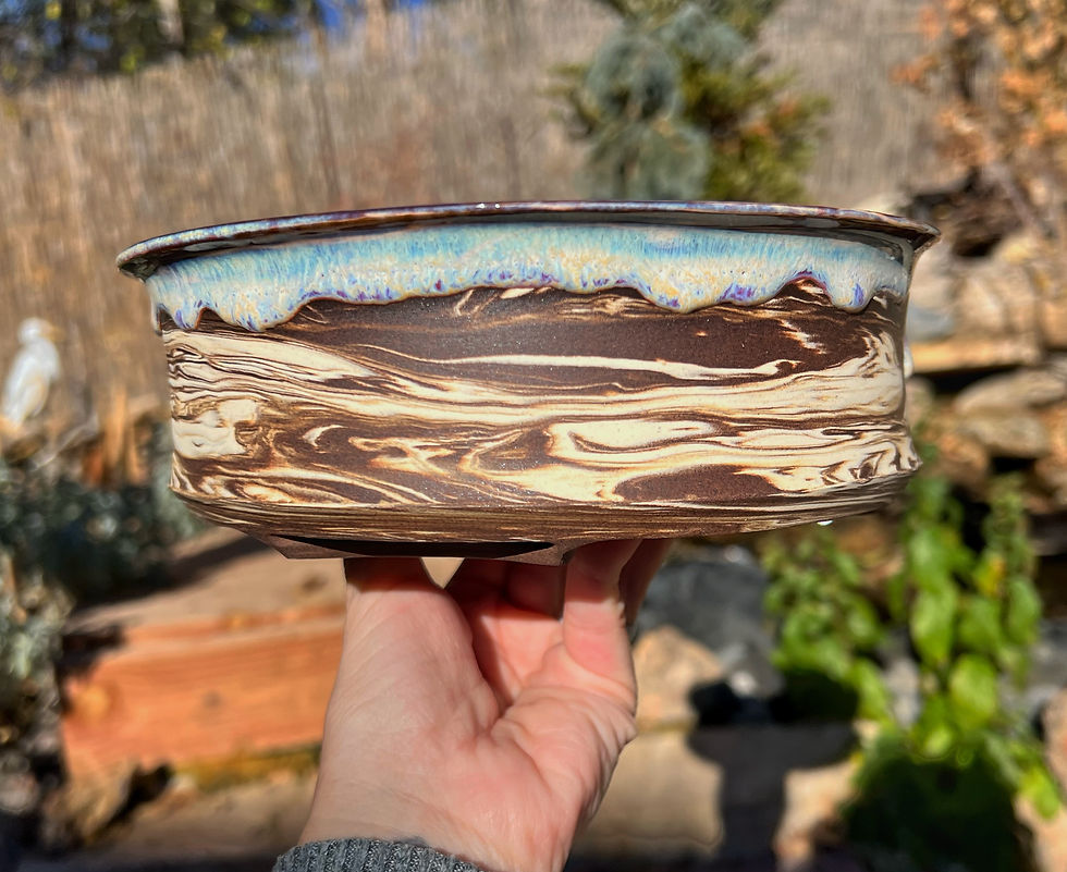 Thumbnail: Marble Round with Dripping Multi-Color Rim