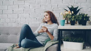 woman relaxing on the couch