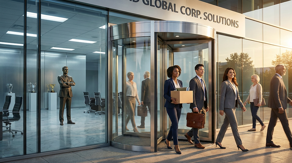 Revolving door of employees leaving and the boss staying