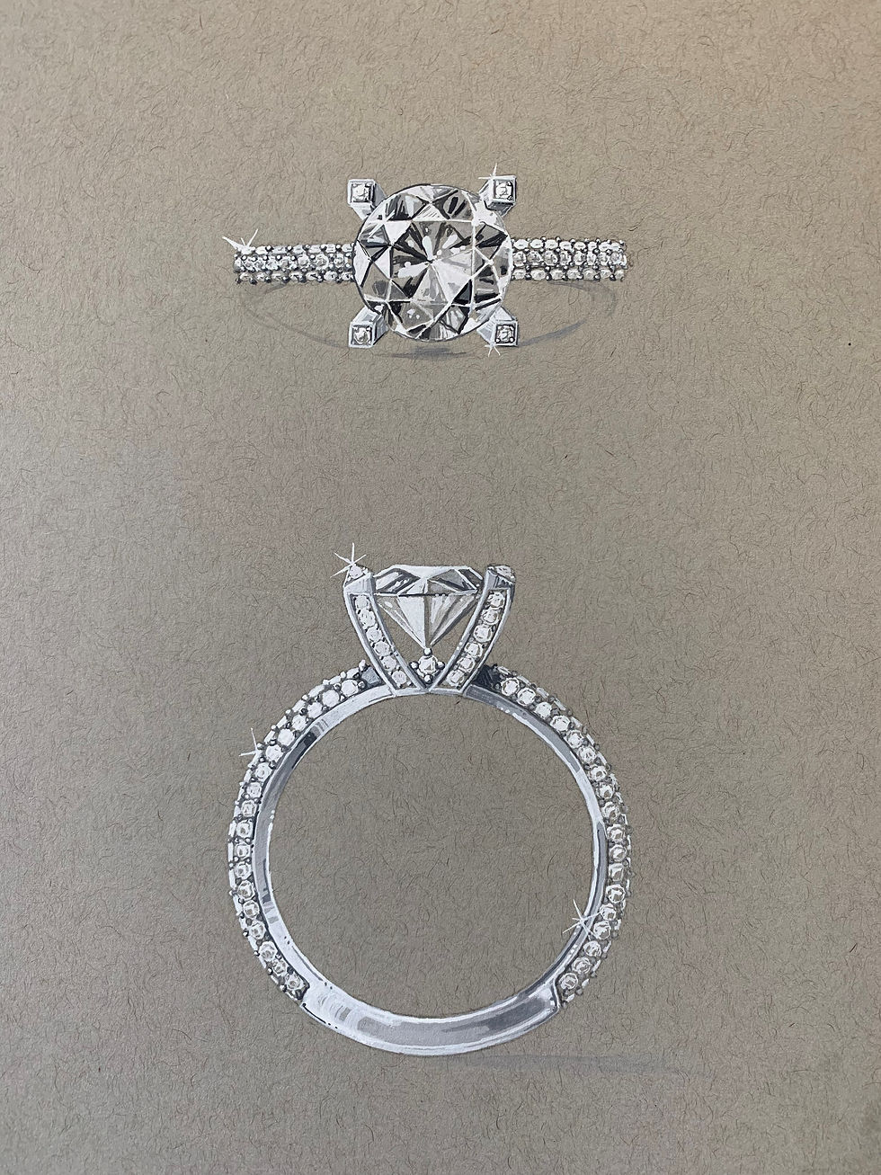 Pave' engagement ring