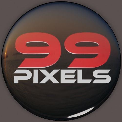 99 Red Pixels badge logo No 4