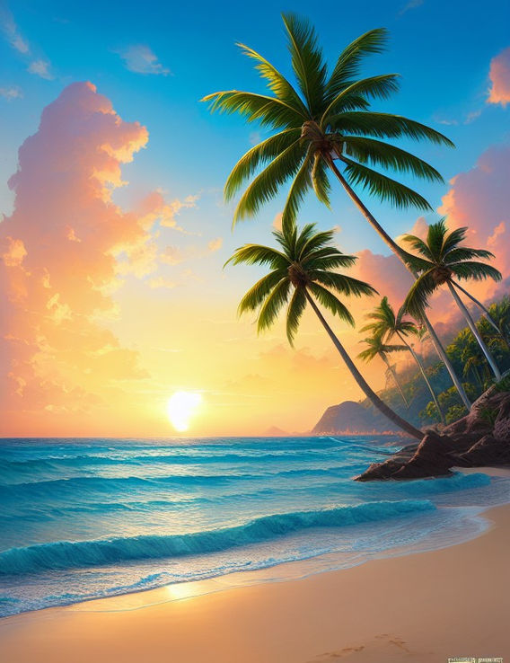 DreamShaper_32_a_perfect_beach_at_sunset_palm_trees_global_illumination_big_2.jpg