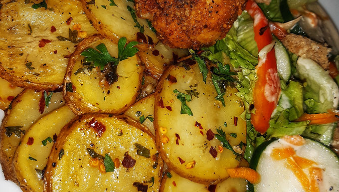 Herb Garlicky Potatoes