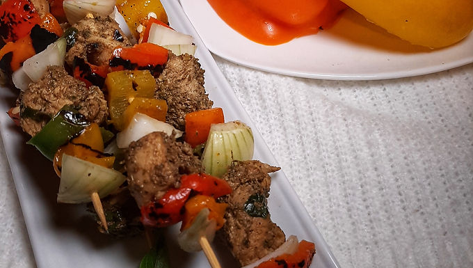 Geera Chicken & Roasted Sweet Pepper Kebabs