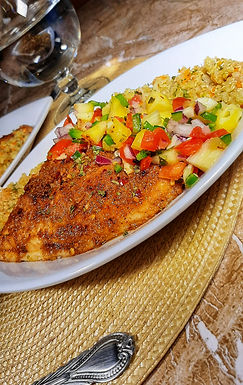 Jerk Butter Fish with Pineapple Salsa