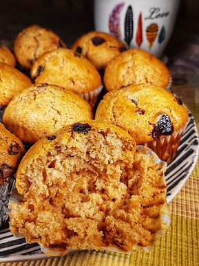 Vegan Chocolate Chip & Cranberry Muffins