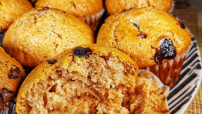 Vegan Chocolate Chip & Cranberry Muffins