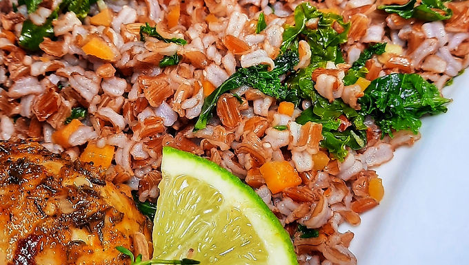 Kale & Red Jasmine Rice