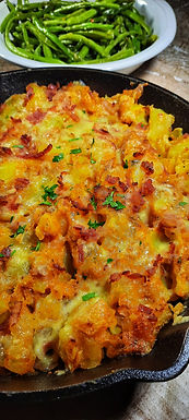 Cheesy Skillet Potatoes with Bacon