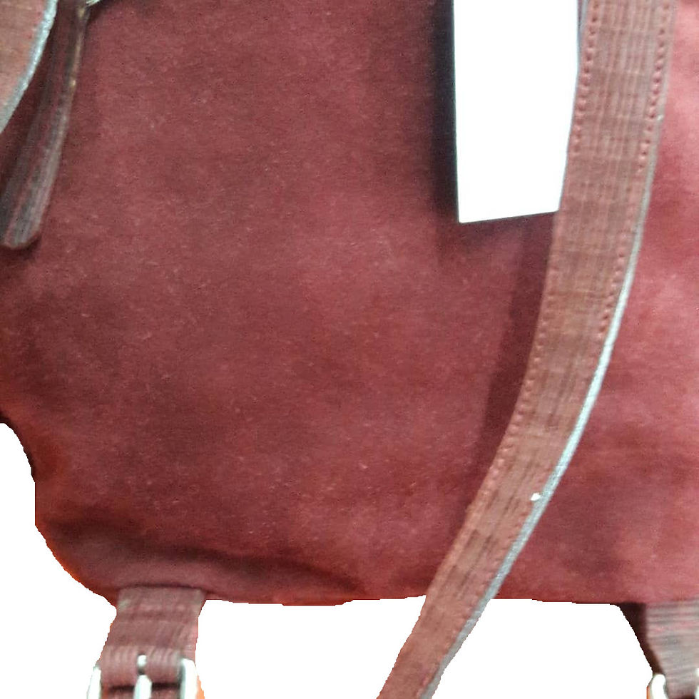 Miniatura: Mochila cuero tramado con cuerogamuza y flecos