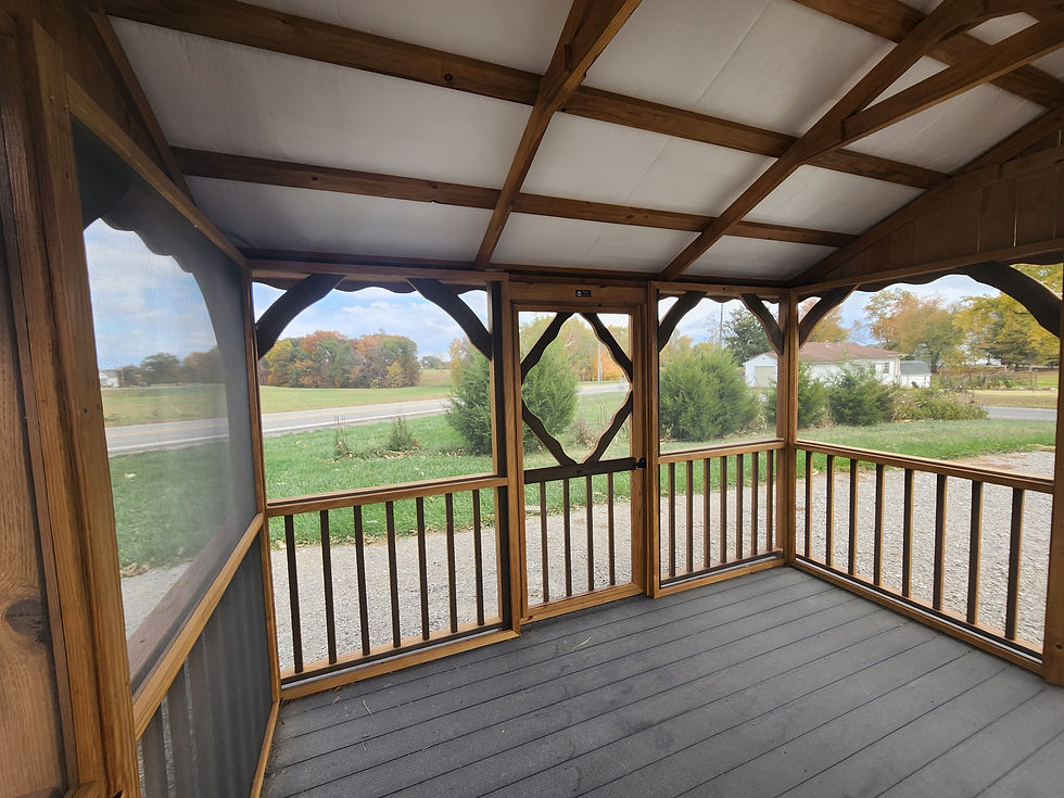 Thumbnail: Ramada 4 Sided Pavillion Wood Stained Built To Order