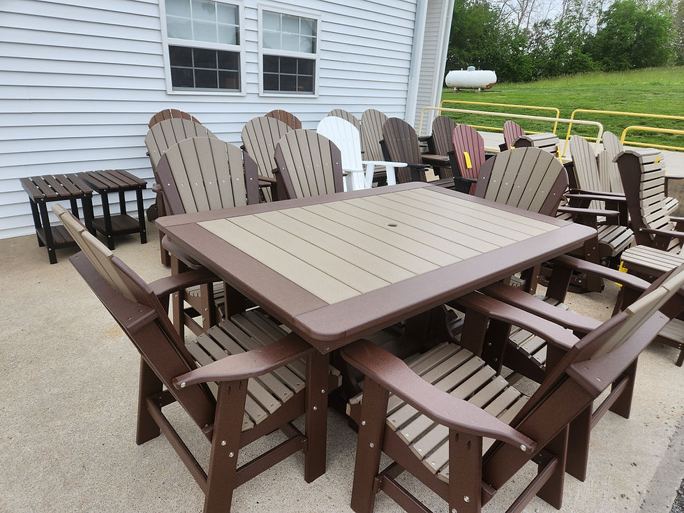 Thumbnail: 4’ x 6’ Poly Dining Table Set with 6 Chairs