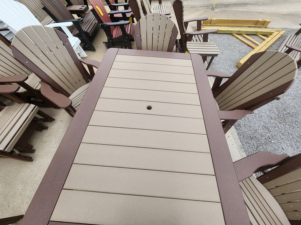 Thumbnail: 4’ x 6’ Poly Dining Table Set with 6 Chairs