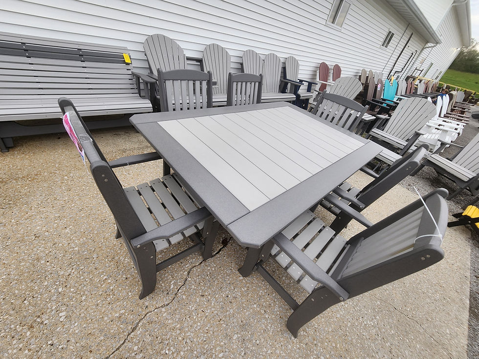 Thumbnail: 4’ x 6’ Poly Dining Table Set with 6 Chairs