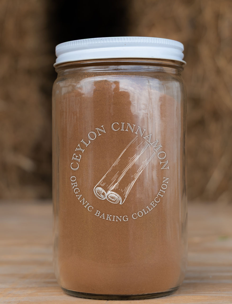 Thumbnail: Front view of Ceylon Cinnamon in a quart sized jar.