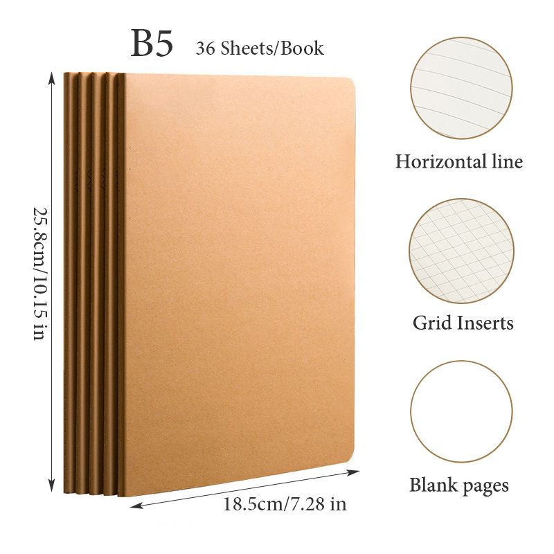 Miniature : Lot de 5 Carnets de notes A5/B5/A4 de 36 pages