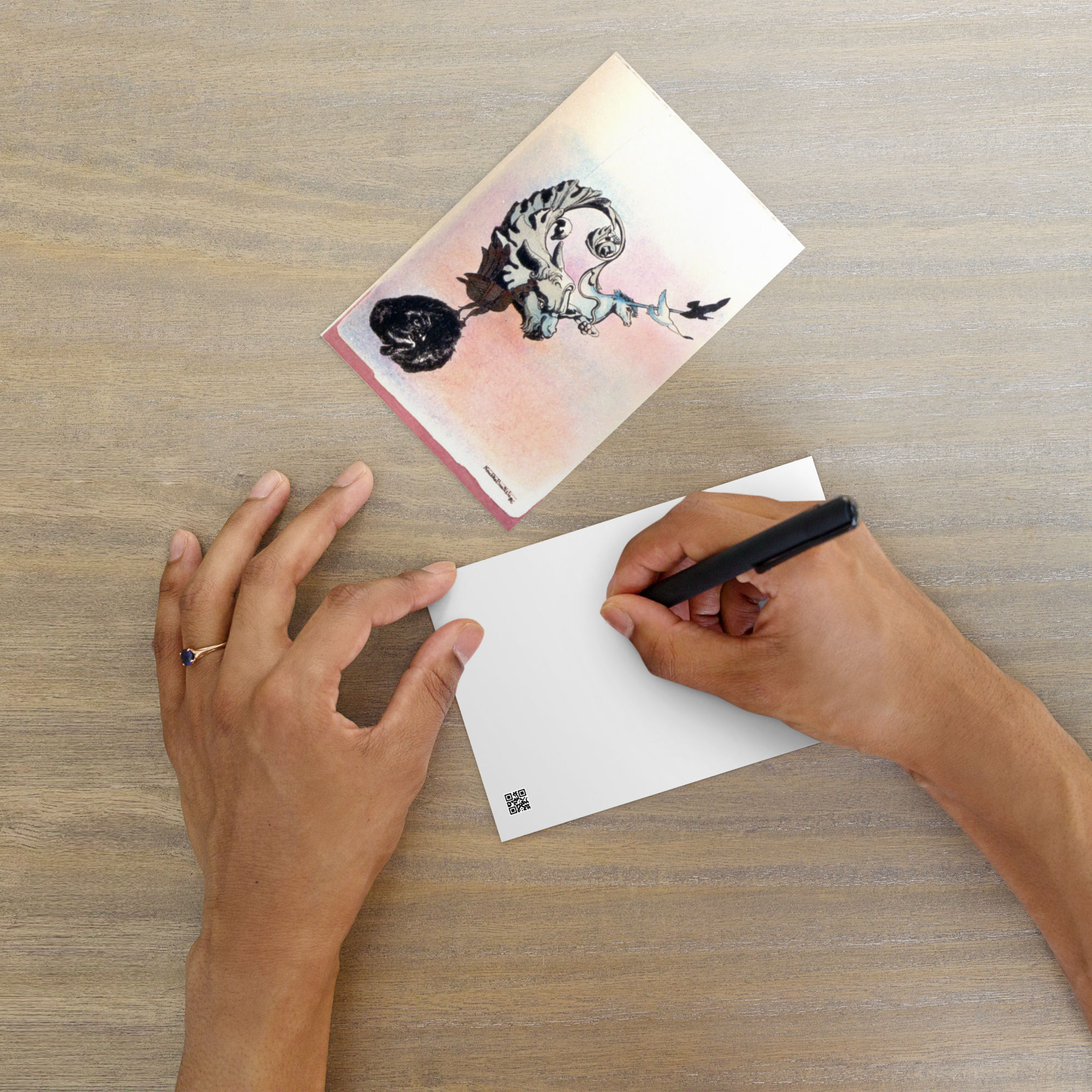 Carte postale Reproduction d'une oeuvre de Nouchka Bautista Animaux