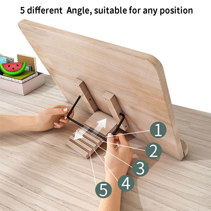 Miniature : Support de livre en bois réglable et pliable