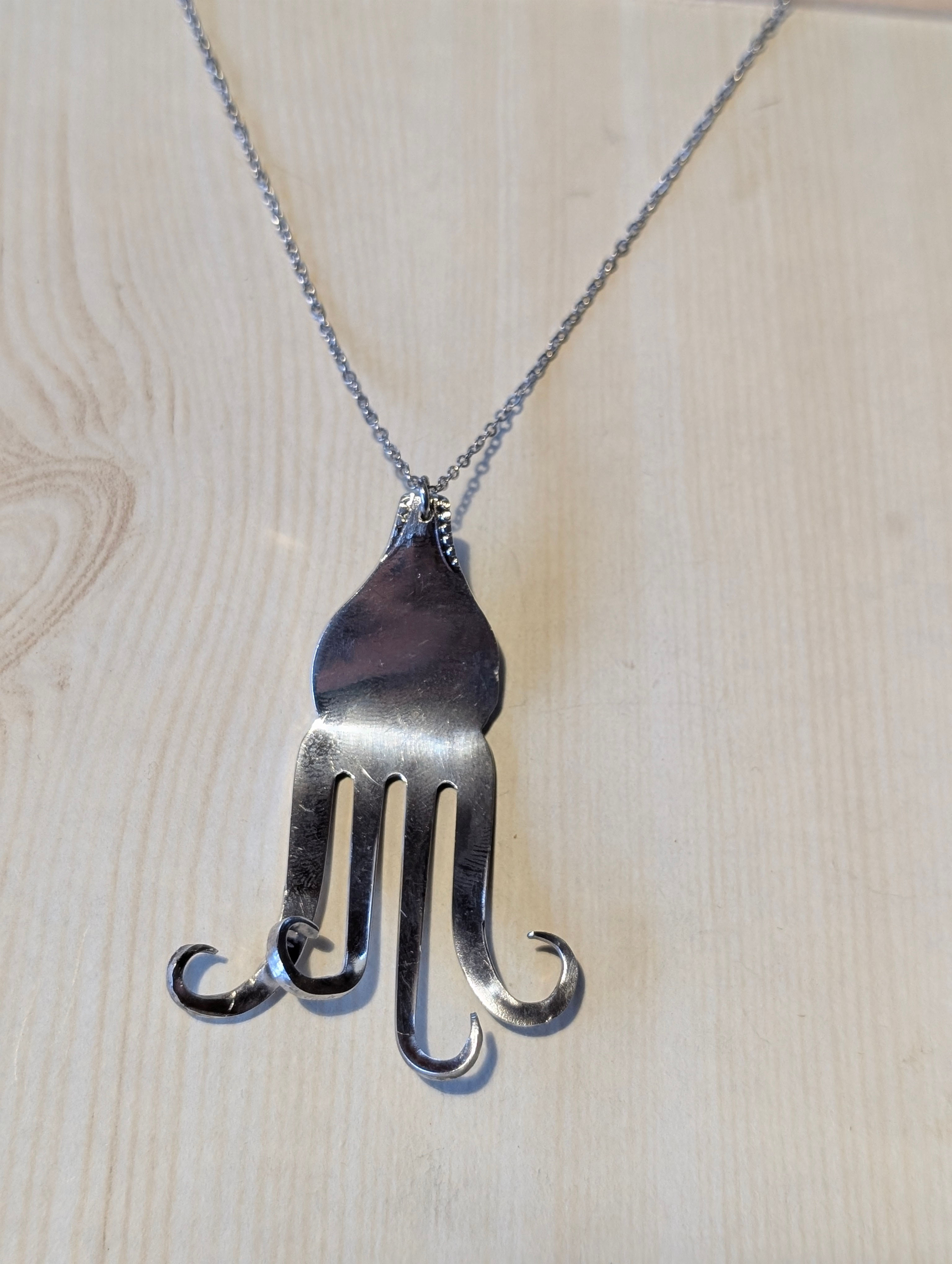 Octopus fork necklace