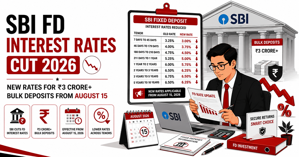 Understanding the SBI FD Interest Rates Cut 2026: New Rates for ₹3 Crore+ Bulk Deposits From August 15