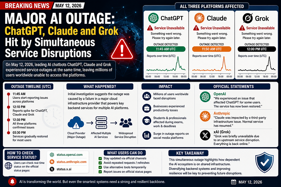 Major AI Outage: ChatGPT, Claude and Grok Hit by Simultaneous Service Disruptions