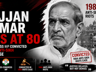 Sajjan Kumar Dies at 80: Ex-Congress MP Convicted in 1984 Anti-Sikh Riots Case – Full Details and Impact