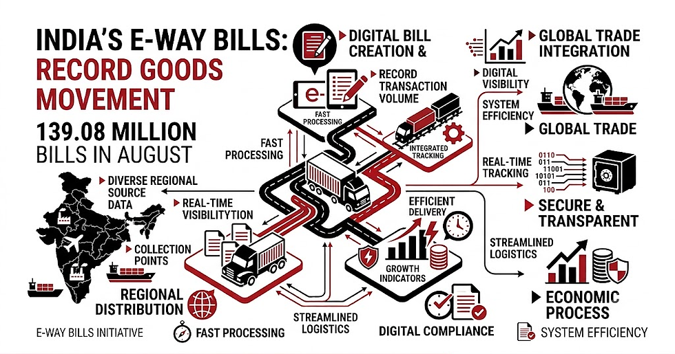 India’s E-Way Bills Hit 139.08 Million in August: What the Record Shows About Goods Movement