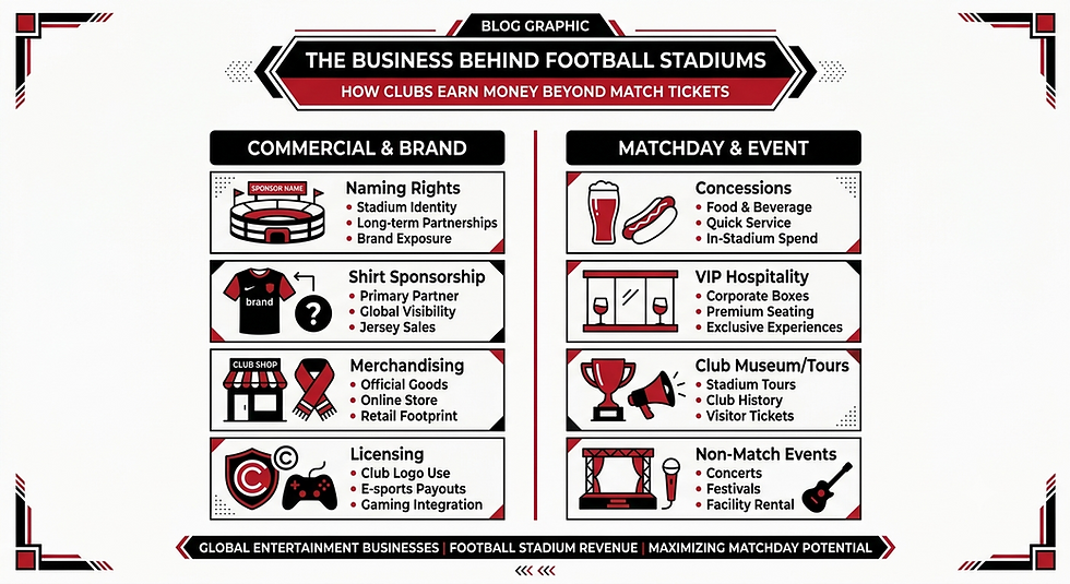 The Business Behind Football Stadiums: How Clubs Earn Money Beyond Match Tickets
