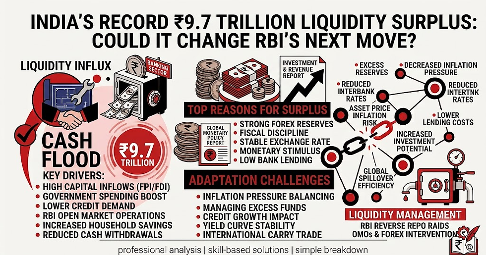 India’s Record ₹9.7 Trillion Liquidity Surplus: Could It Change RBI’s Next Move?