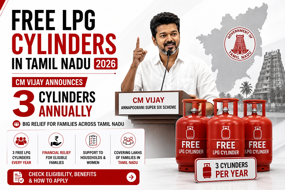 Free LPG Cylinders in Tamil Nadu 2026: Vijay Announces 3 Cylinders Annually, Check Details