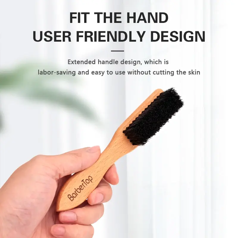 Miniatura: Barbertop Men Beard Brush Wooded Handle Soft Hair Cleaning Brush Broken Hair