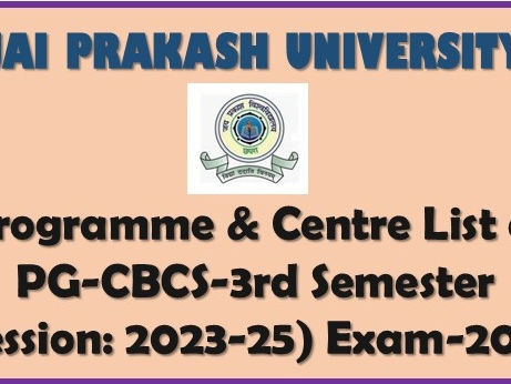 Programme & Centre List of PG-CBCS-Third Semester (Session: 2023-25) Exam-2024