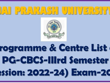 Revised Programme & Centre List of PG-CBCS-Third Semester (Session: 2022-2024) Exam-2023