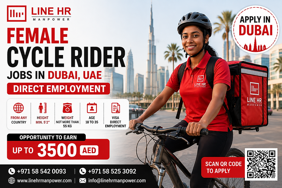 Female Cycle Rider Jobs in Dubai – Direct Employment Opportunity in UAE