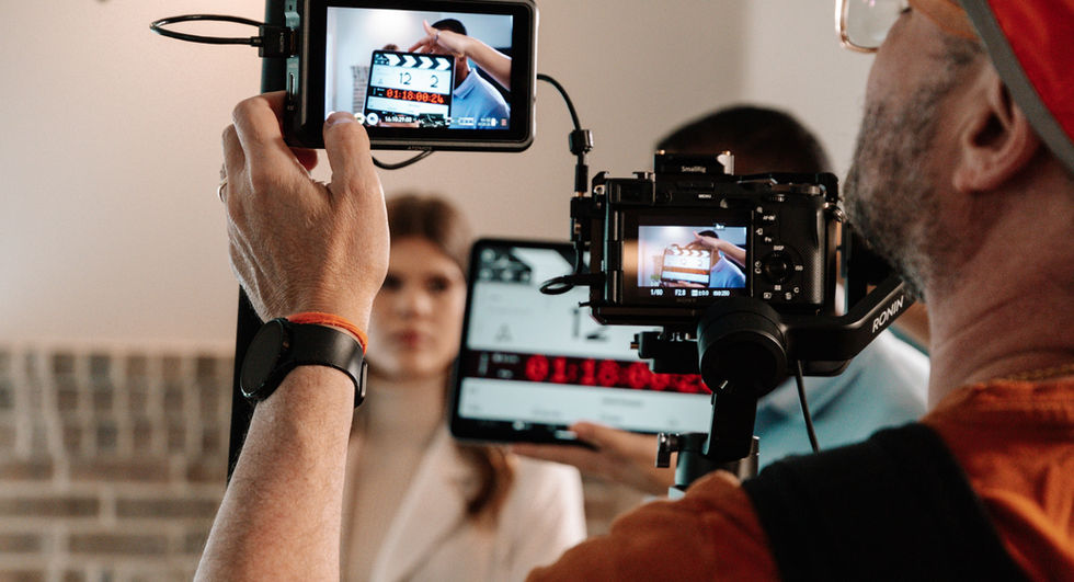 behind the scenes christian film school clapper and camera