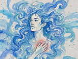 Watercolour paining of a person with a longing in their heart
