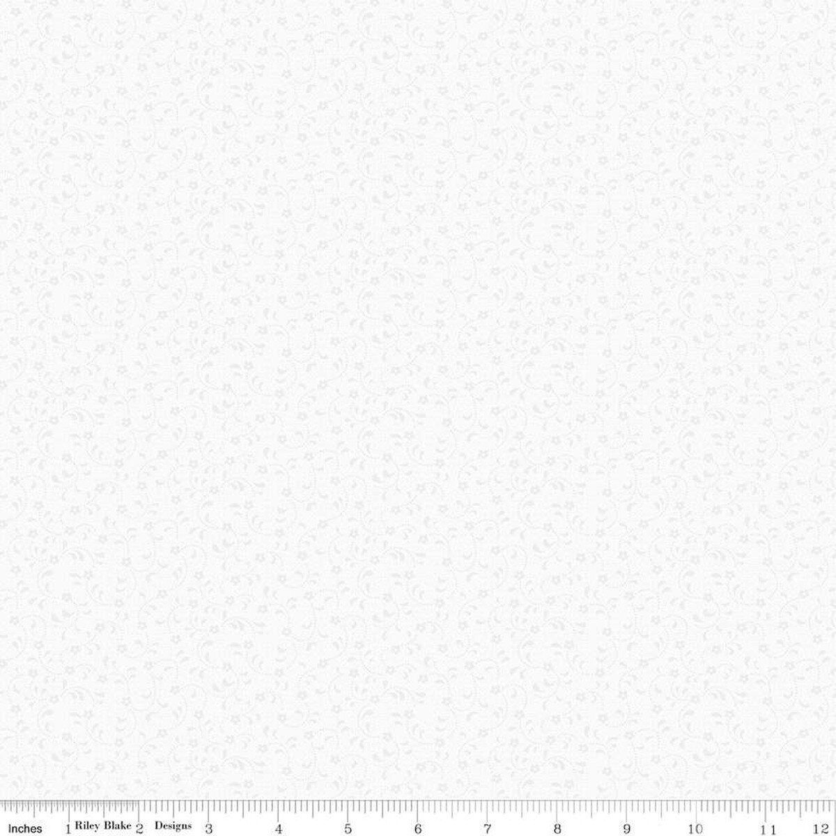Riley Blake Designs * Floret White-on-White * C675-WHITE